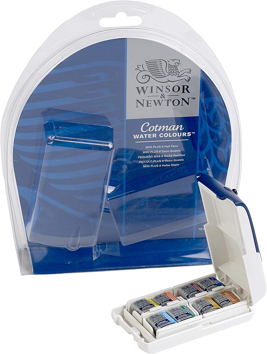 Winsor & Newton Cotman Set Mini Plus 8 X 1-2 Godet + Mini Pennello