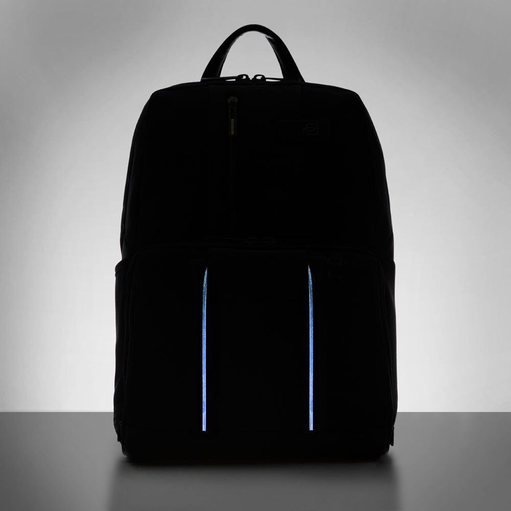 Piquadro Zaino porta PC e porta iPad® in tessuto riciclato Brief 2 NERO