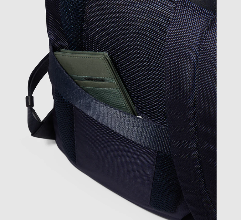 Piquadro Zaino sottile porta pc 15,6 e ipad Blu