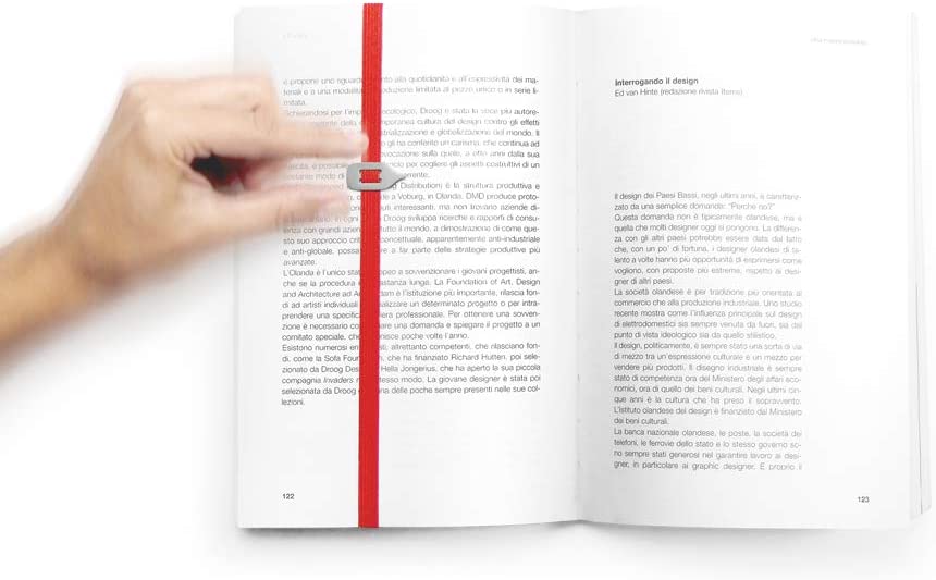 Lastword Segnalibro elastico adatto a tutti i libri con segna riga e parola Rosso