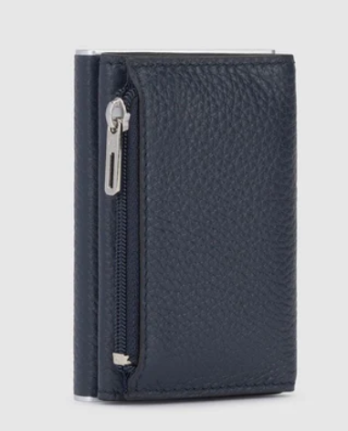 Piquadro Compact wallet porta monete con sliding system Blu