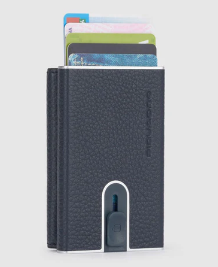 Piquadro Compact wallet porta monete con sliding system Blu