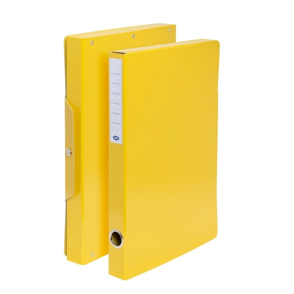 Buffetti Scatola progetti con bottone - Dorso 3 cm - 34x24 cm - giallo