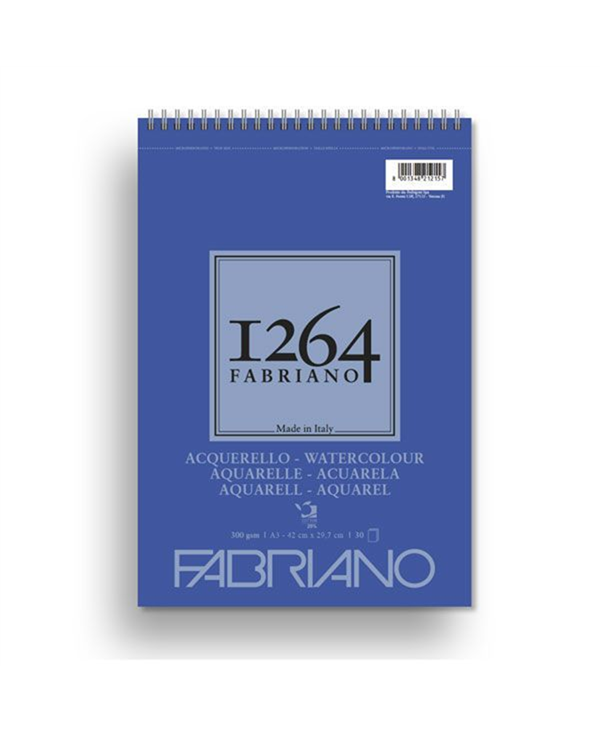 FABRIANO 1264 BLOCCO A3 SPIRALATO LATO CORTO ACQUERELLO 300 GR