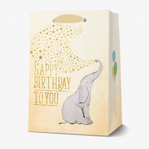 LEGAMI SACCHETTO REGALO HAPPY BIRTHDAY LARGE ELEPHANT