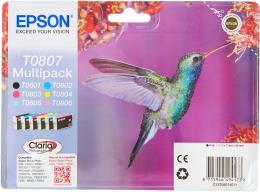 Epson T080 Serie Colibri Cartuccia Originale Getto d’Inchiostro Claria Photographic Formato Standard Multipack 6 Colori