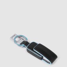 Piquadro Portachiavi in pelle con chiavetta USB da 64 GB Blue Square Nero